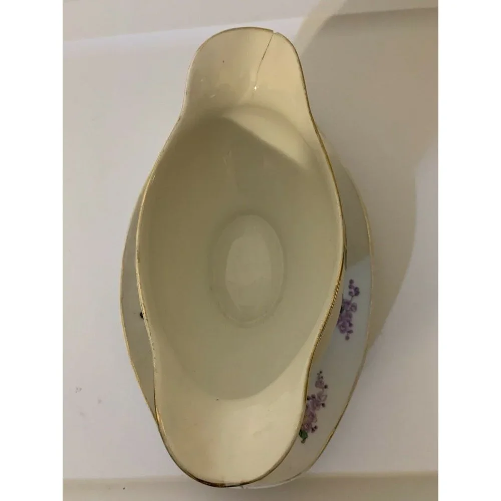 Lucien‎ Michelaud Fres Limoges France 1908-1962 gravy boat with underplate
